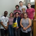 Syliva Lopez, professor of Spanish, is surrounded by her students as she received the Underkofler Award in May.